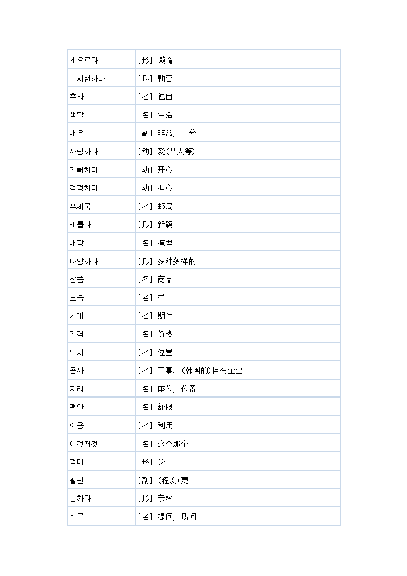 初级韩语单词第34页