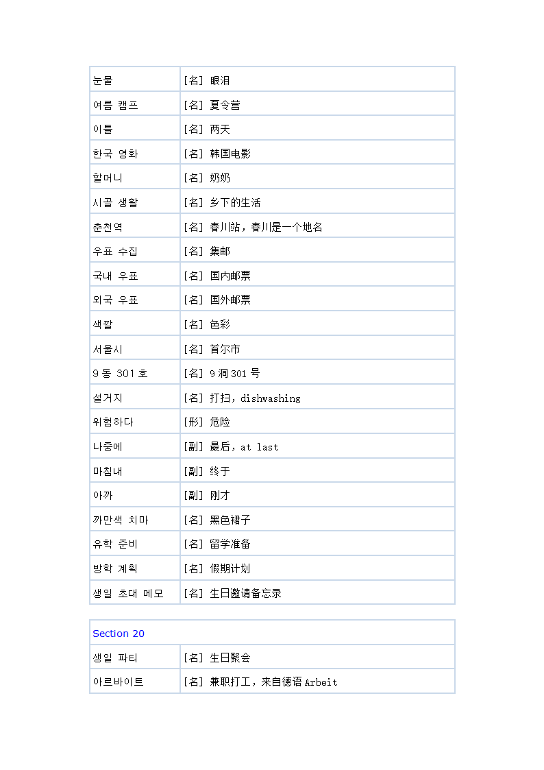 初级韩语单词第44页