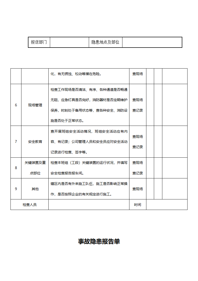 最新检查表文档第9页