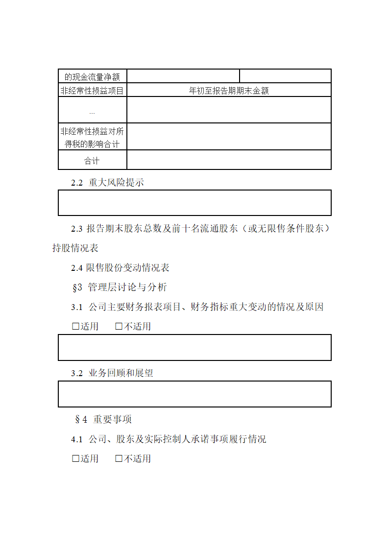 创业板上市公司季度报告季度报告格式第10页