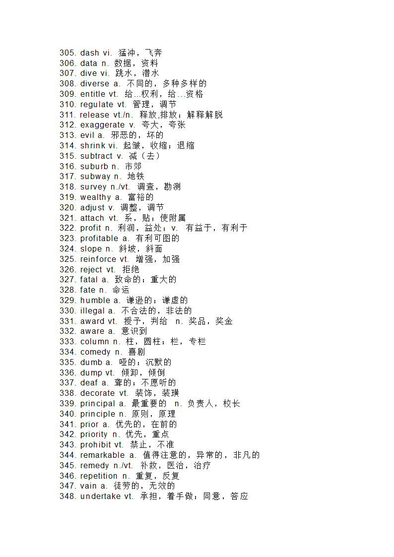 专升本高频词汇第8页