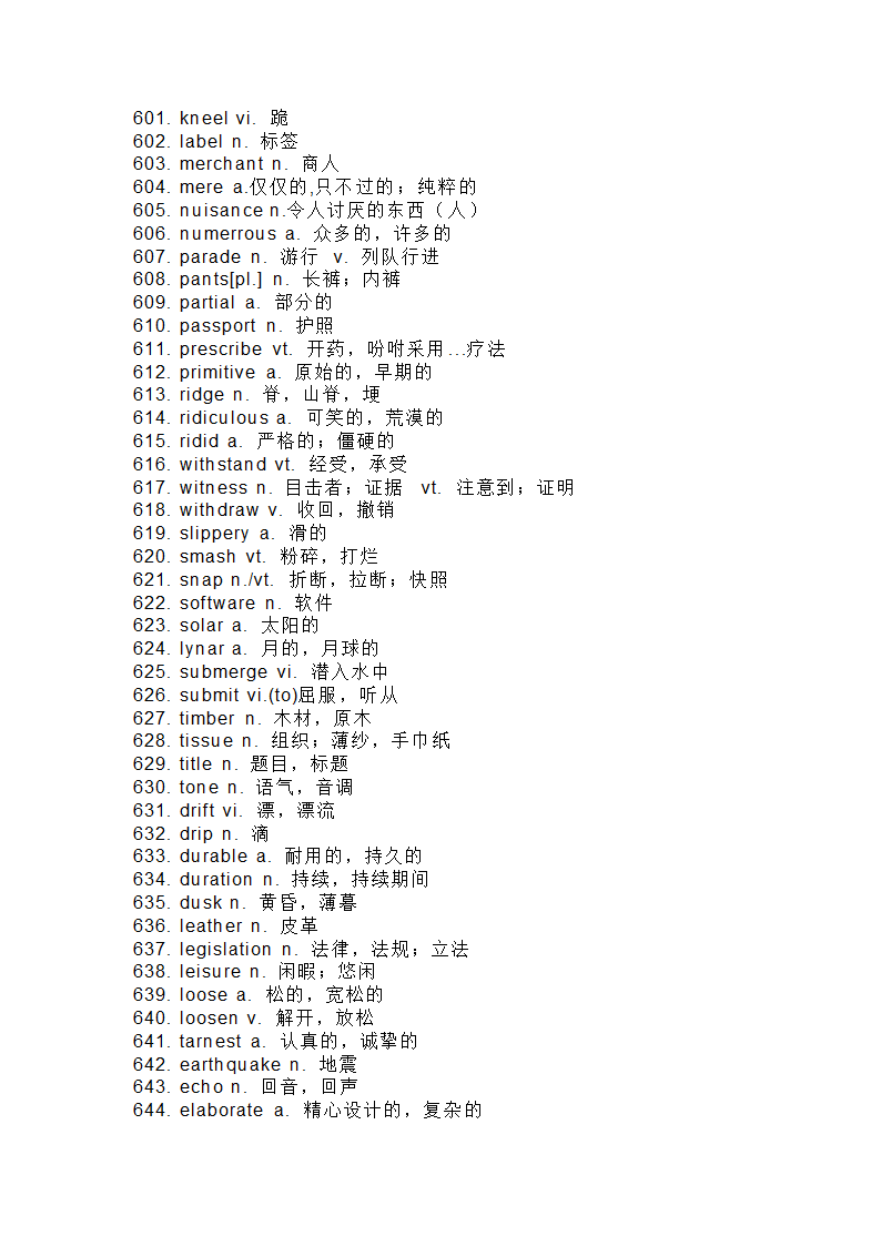 专升本高频词汇第15页