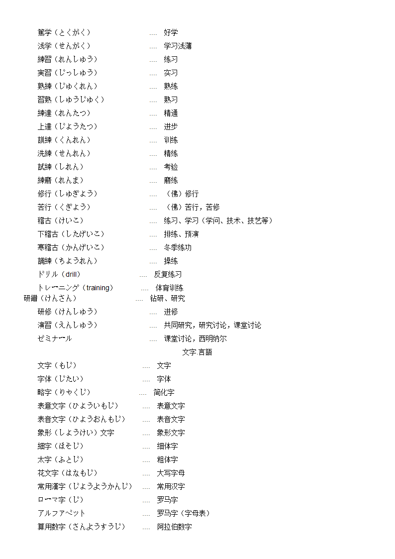 日语常用词汇第18页