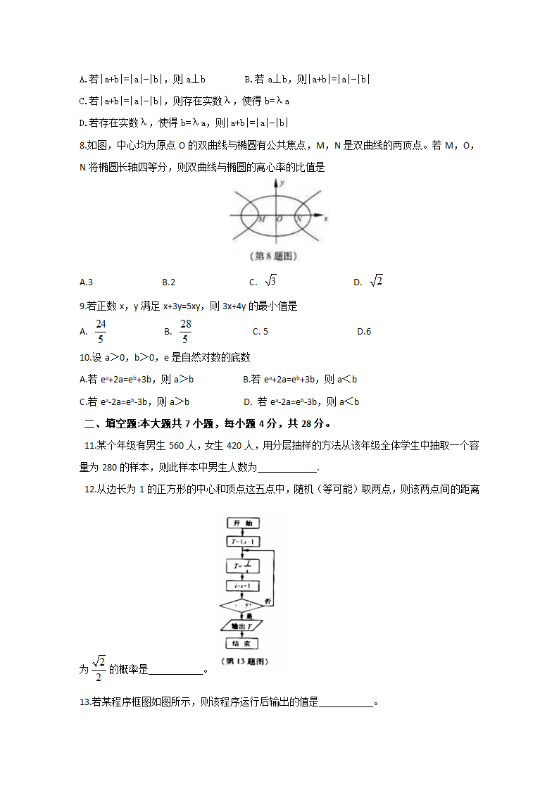 2012年浙江省高考文科数学试卷第2页