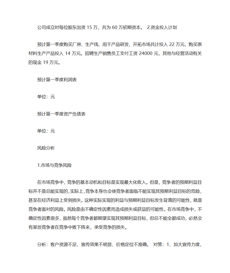 创业计划书财务第13页