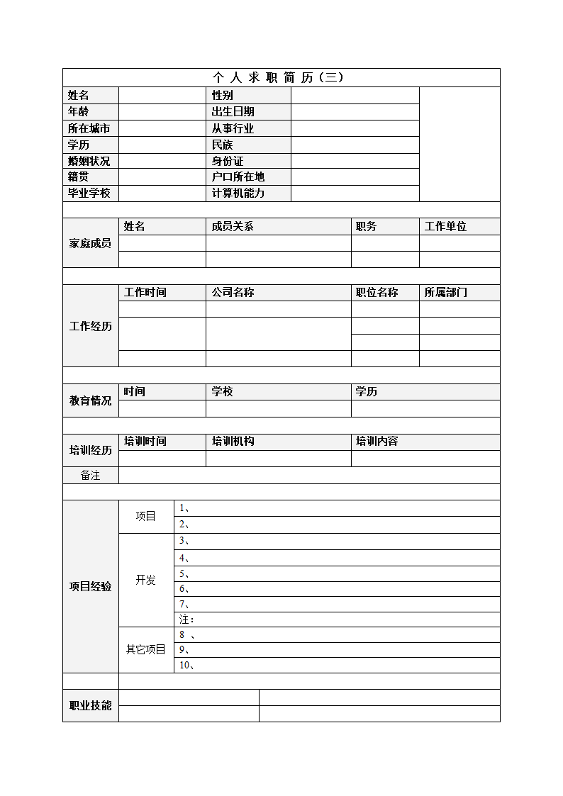 优秀个人简历合集第3页