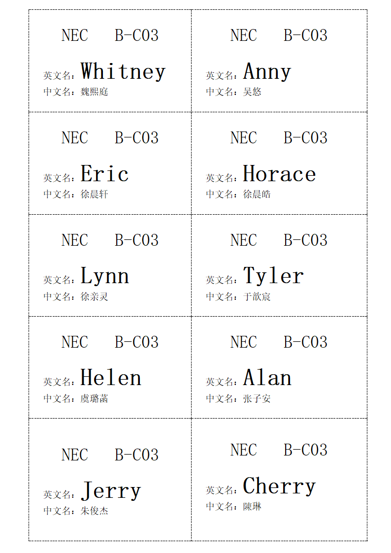 学生名片模板第3页