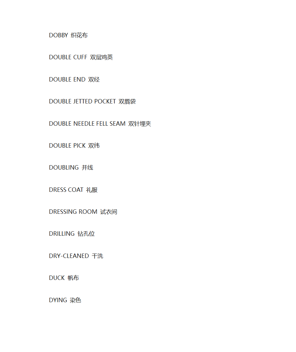 纺织词汇对照第31页