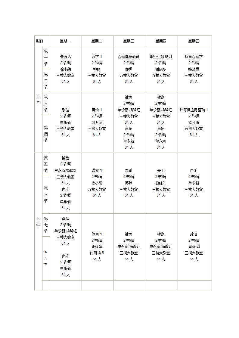 学前教育课程表10.4第1页