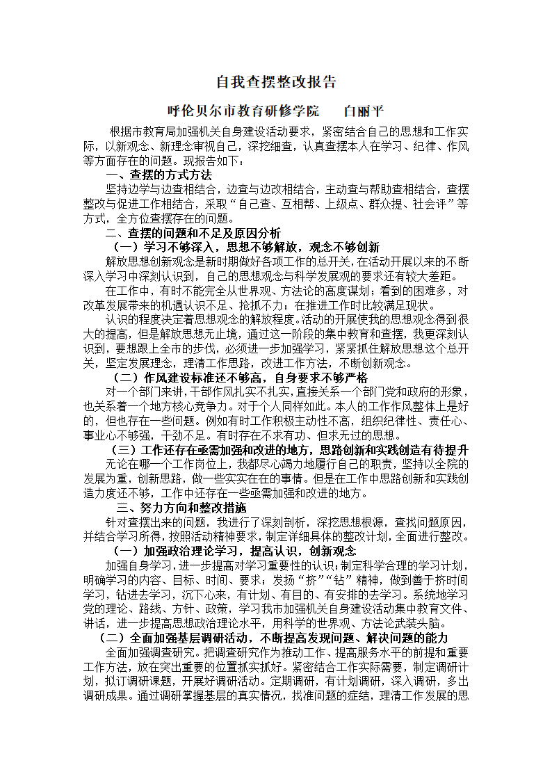 查摆报告