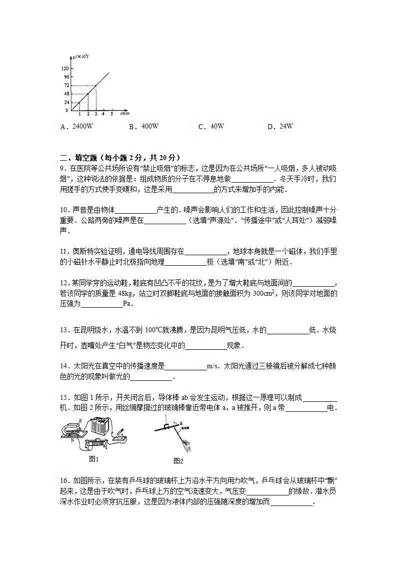 2014年云南省中考物理试卷第2页