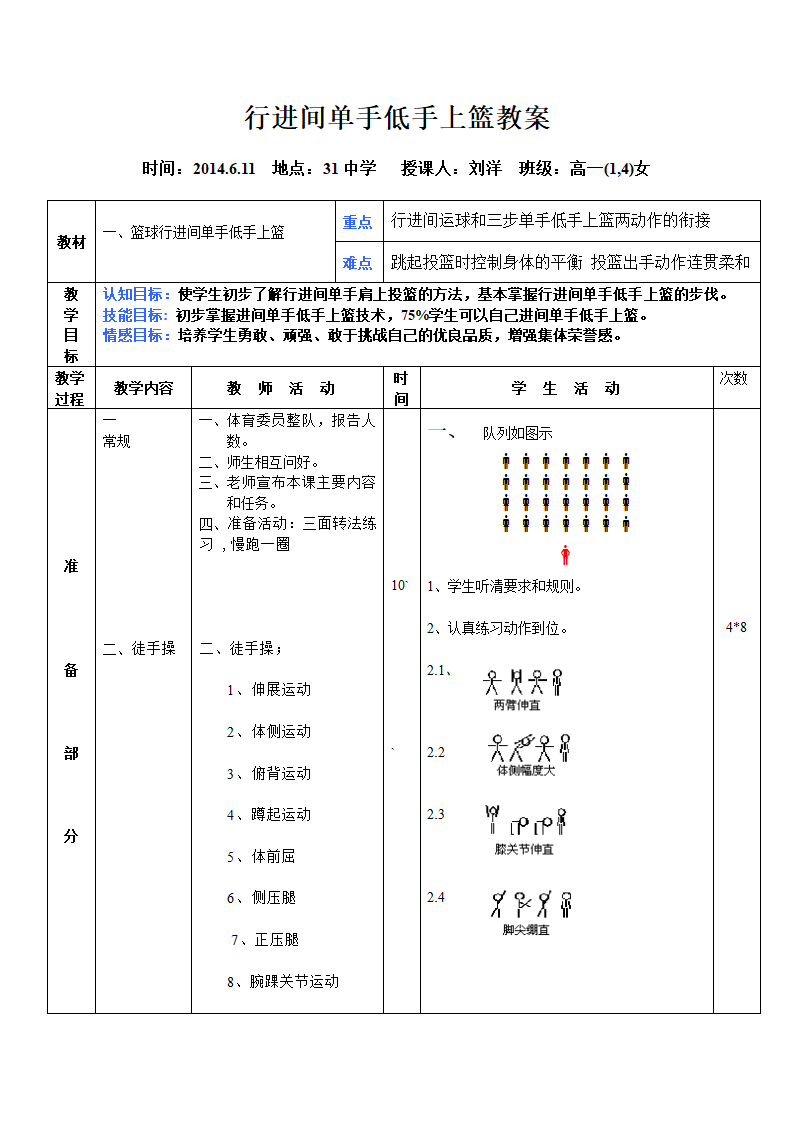 行进间单手低手上篮教案(刘洋)