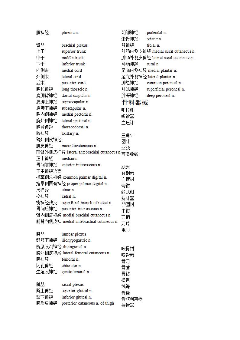 骨科英语词汇第9页