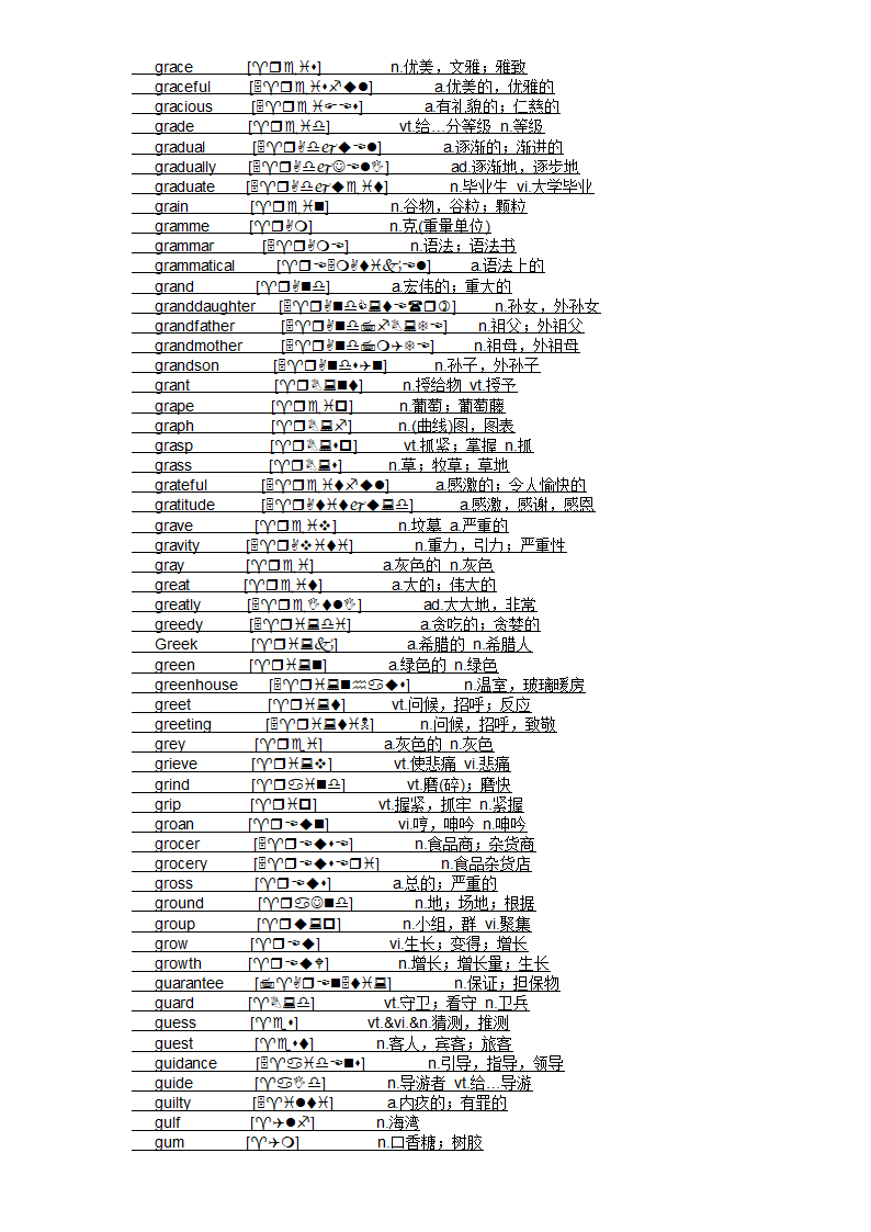 四级大纲单词第32页