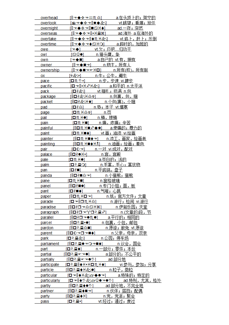 四级大纲单词第51页