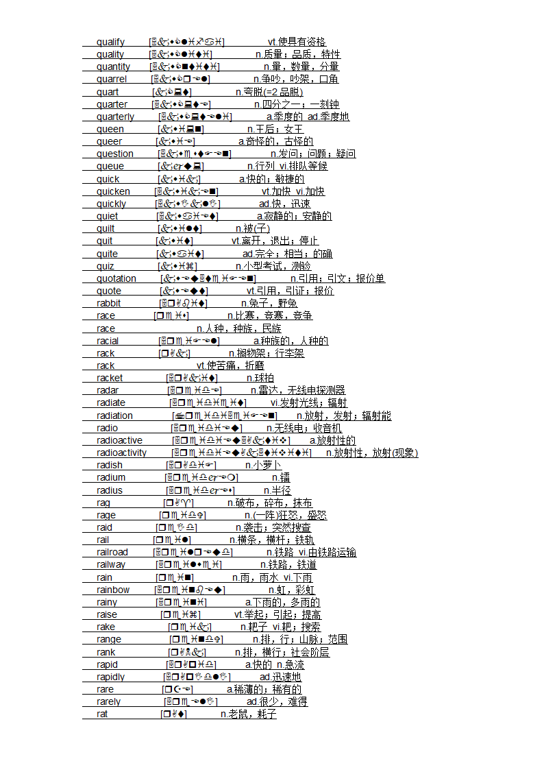 四级大纲单词第58页