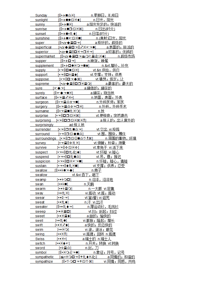 四级大纲单词第73页