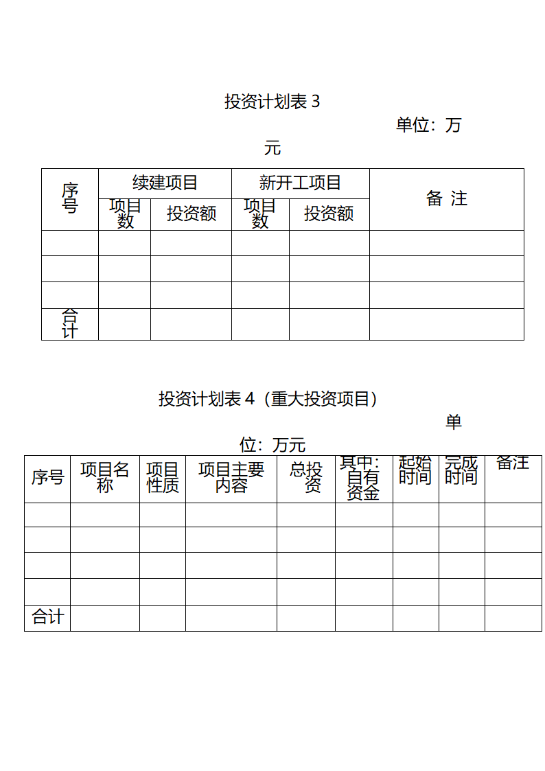 投资计划表1第2页