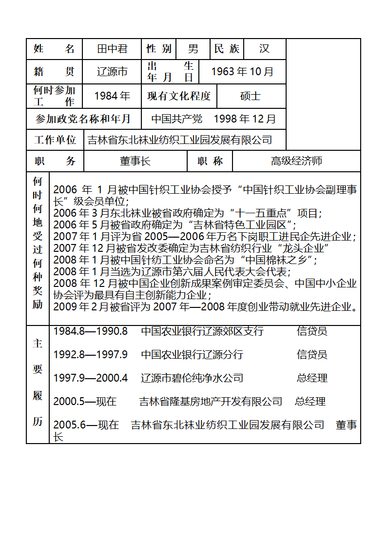 辽源市劳动模范审批表第2页