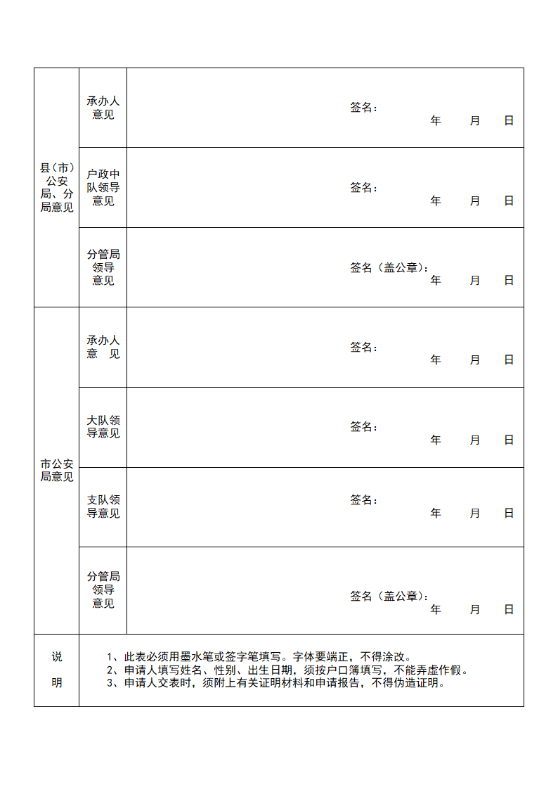 入户申请审批表第2页