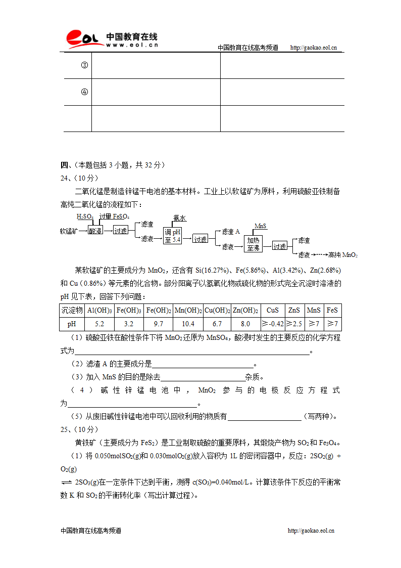 2007高考化学试卷(广东)第6页