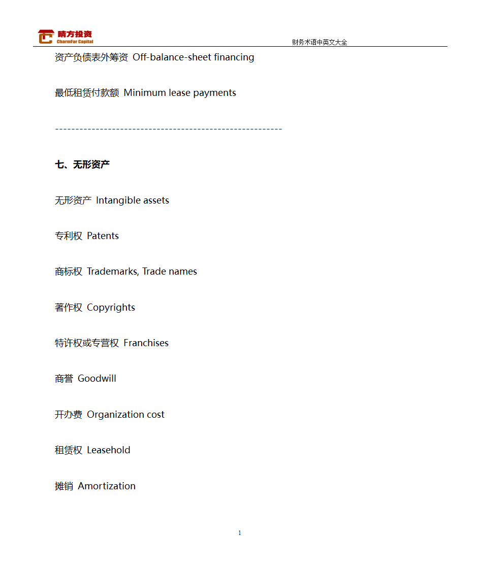 财务术语中英文大全第16页