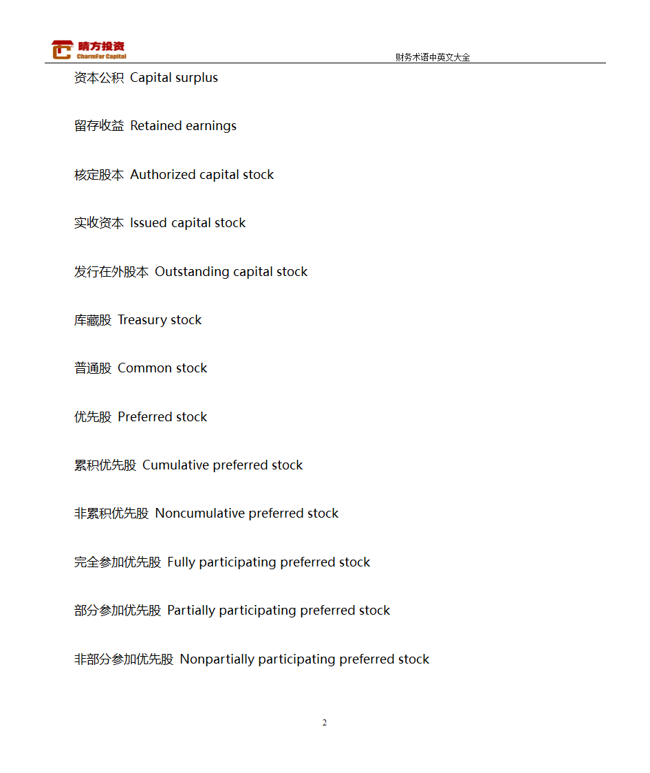 财务术语中英文大全第22页