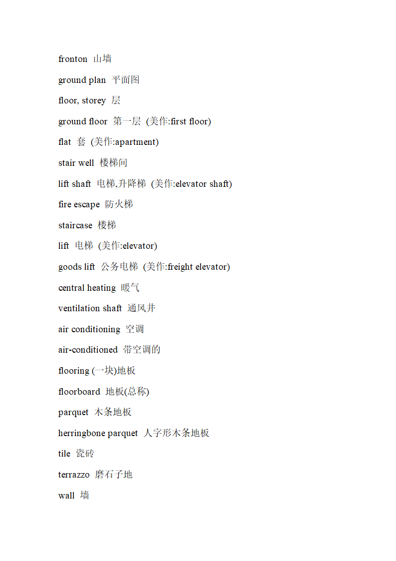 英语建筑词汇第11页