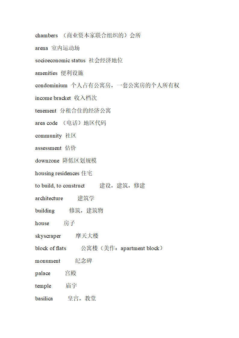 英语建筑词汇第17页