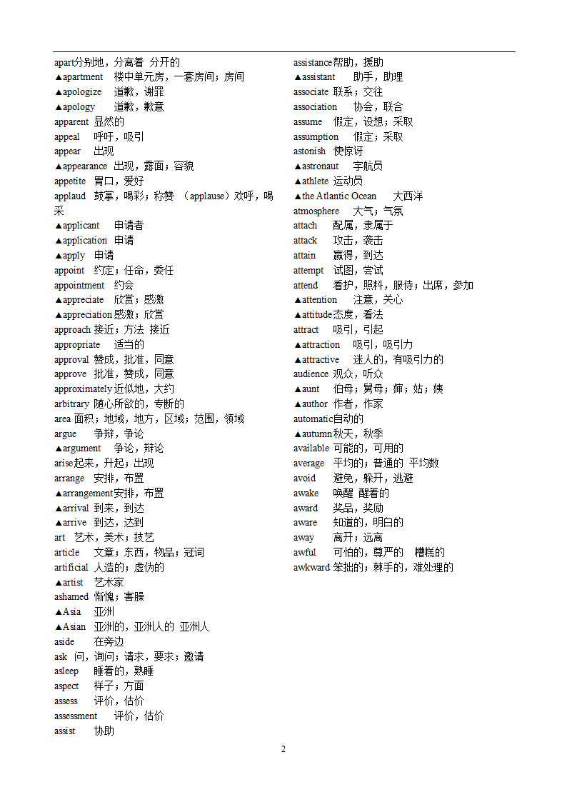 高考英语3500词汇第2页