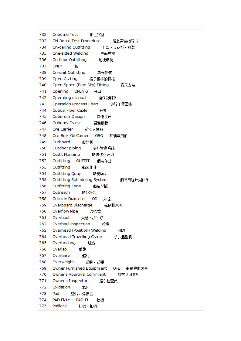 船用英语单词第18页