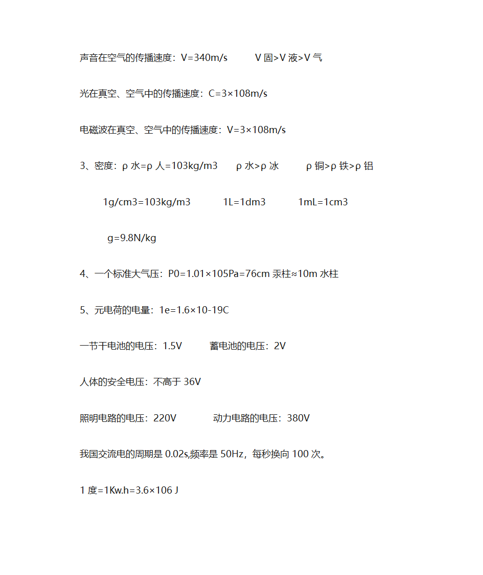 初中物理知识点第3页