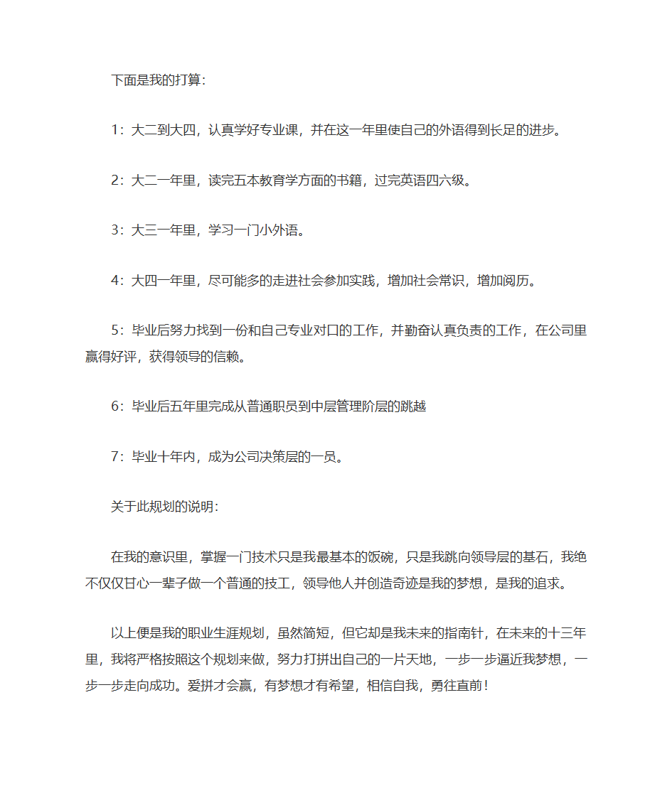 我未来的职业规划第4页