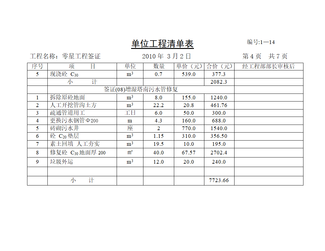 工程造价汇总表第5页