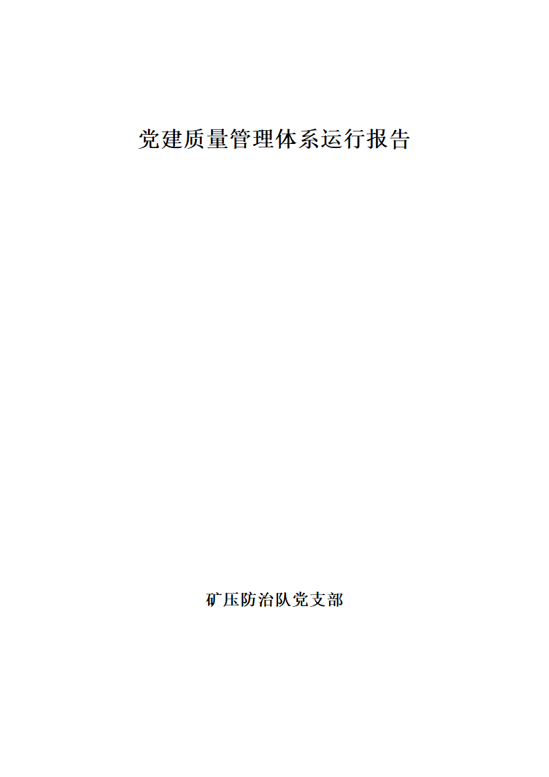 党建质量管理体系运行报告