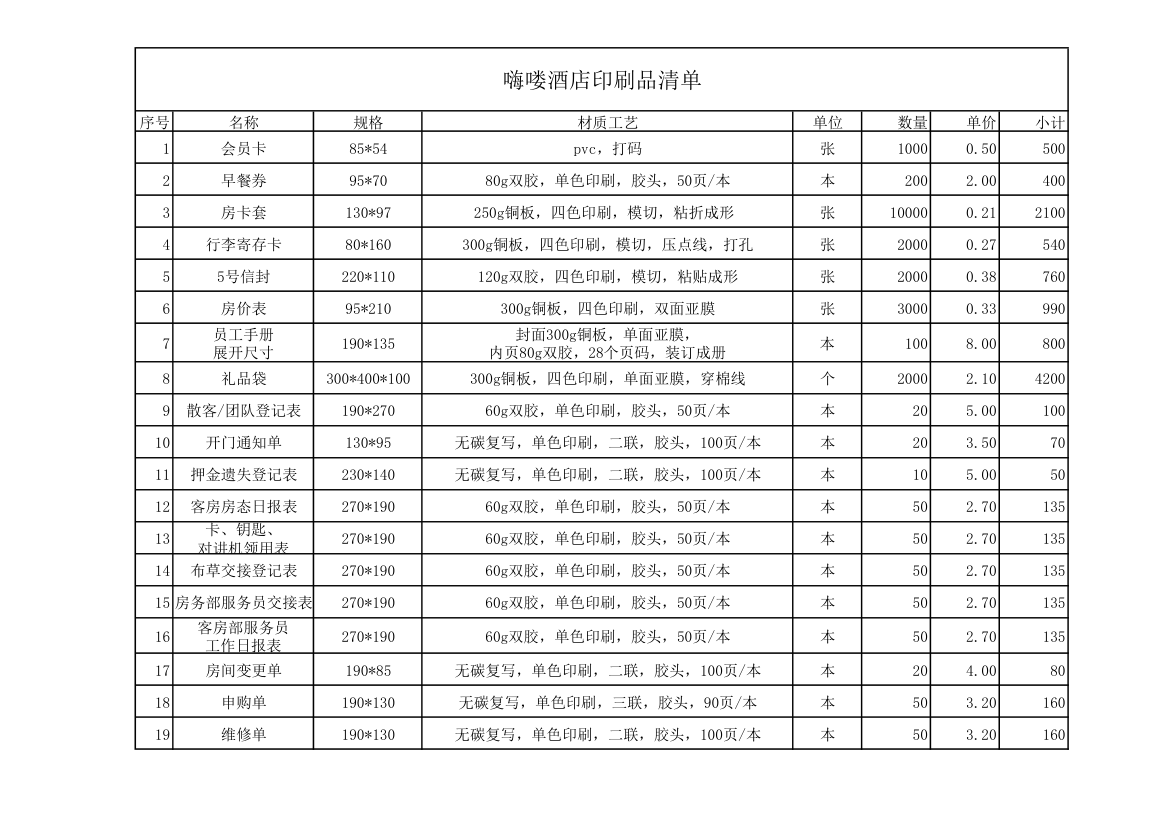 印刷品报价