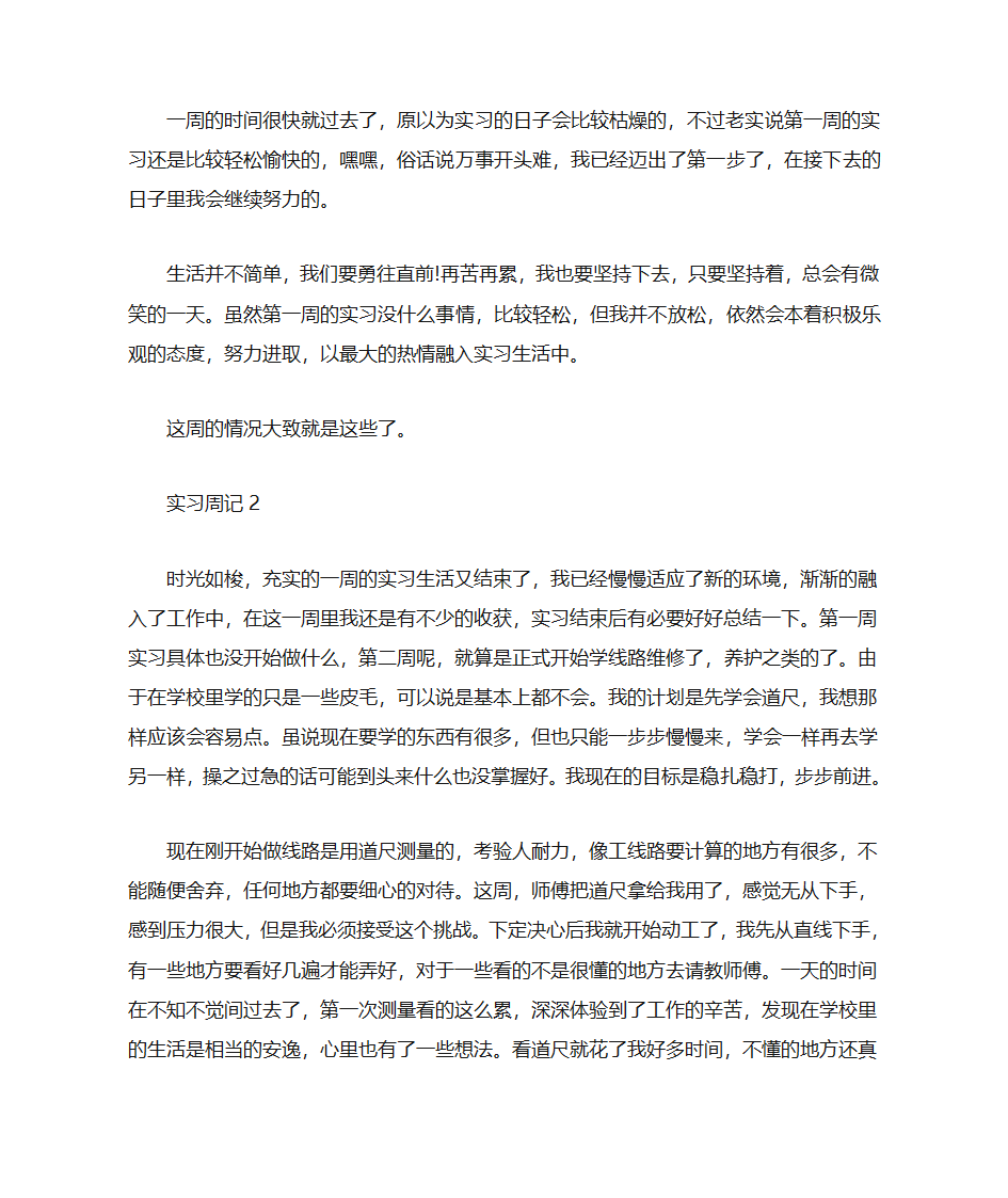 建筑工程专业实习周记和实习总结第2页