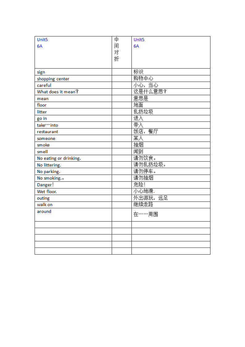 英语六年级单词默写第5页