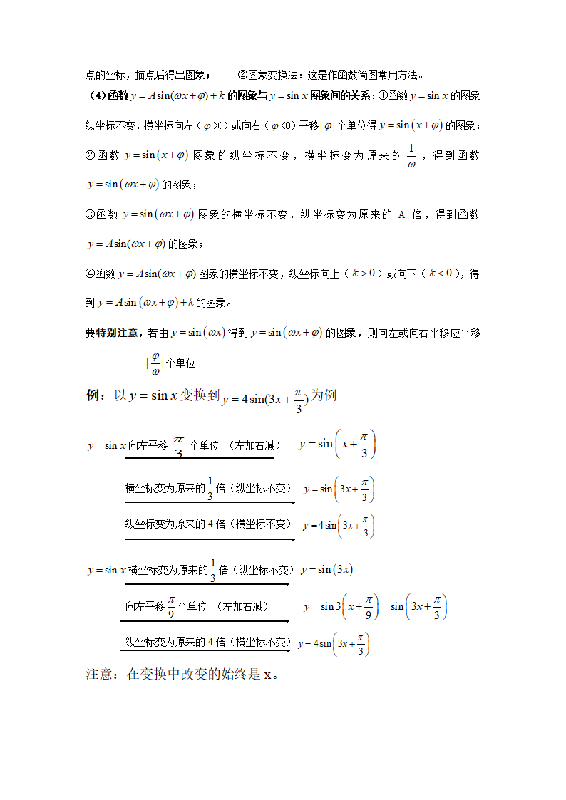 高一三角函数知识点及习题第4页