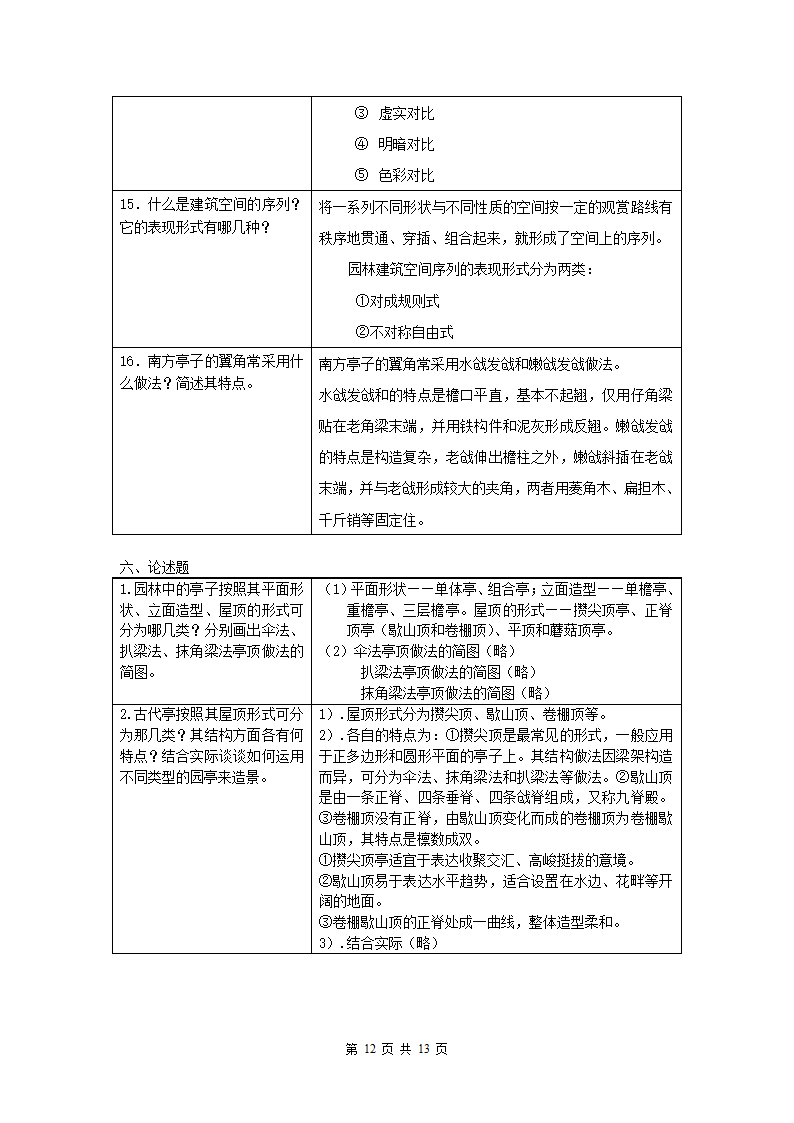 园林建筑模拟试题第12页