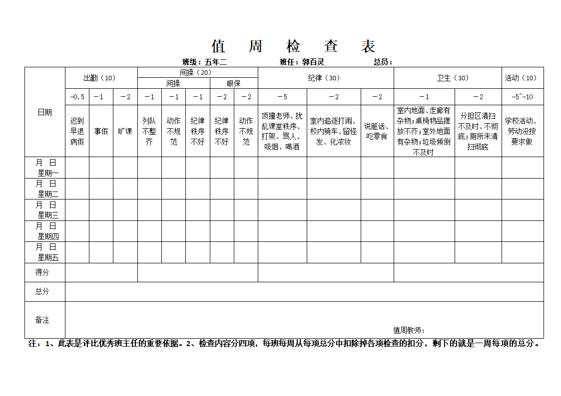 值周检查表第7页