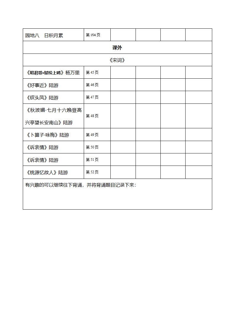 五年上.背诵检查表第2页