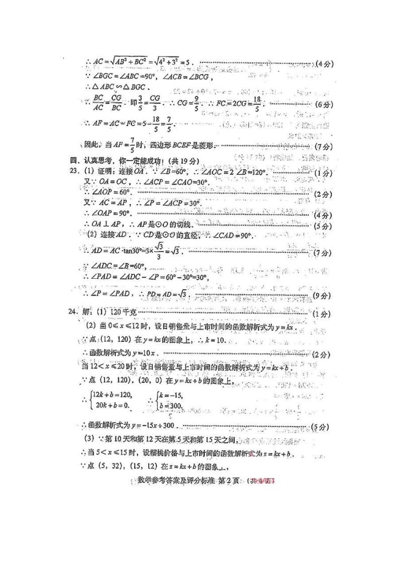 2012年山东省临沂市中考数学试卷及答案第14页