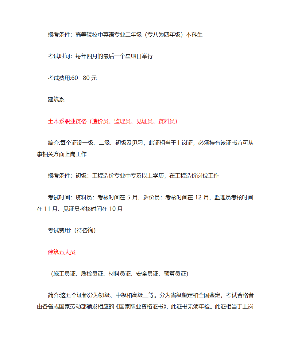 大学生必考全部证书第24页