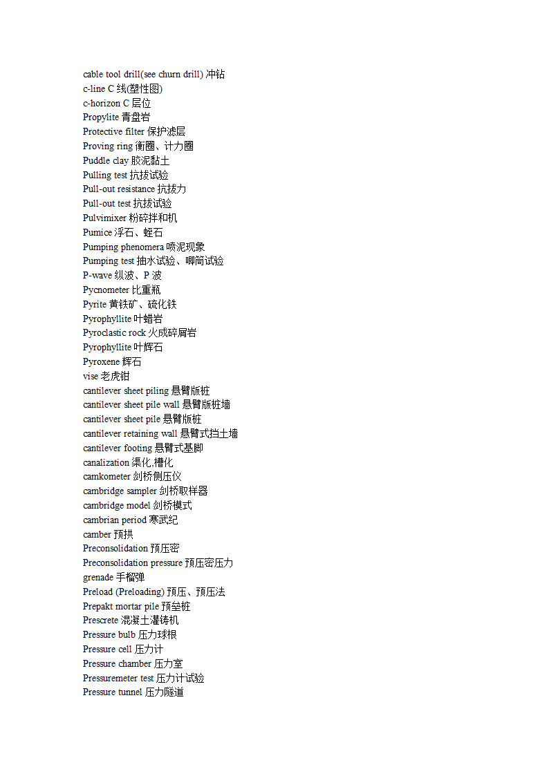 土木工程专业词汇第12页