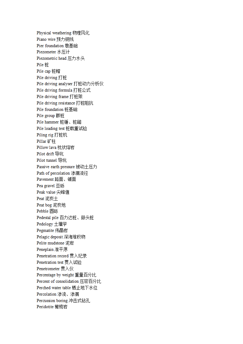 土木工程专业词汇第15页