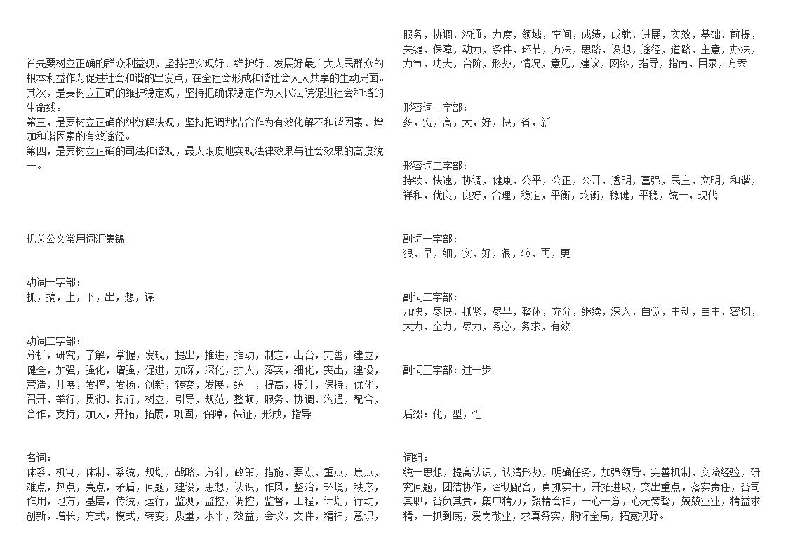 公文写作常用词汇第4页