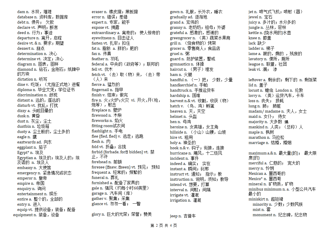 SSAT基础词汇第2页