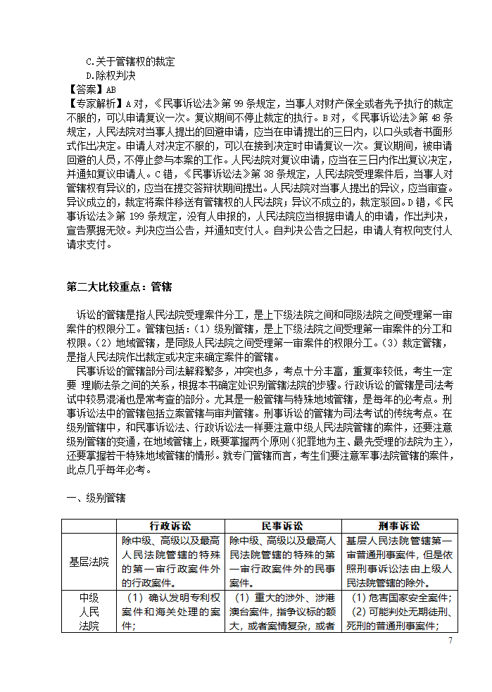 三大诉讼法知识点归类记忆第7页