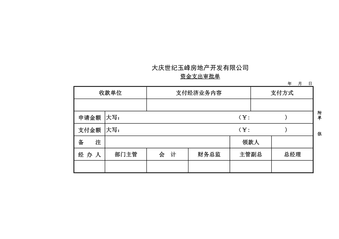 资金支出审批单(1)